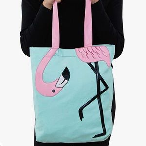 Sleepyville Critters Mint & Pink Flamingo Tote Bag Brand New Never Used